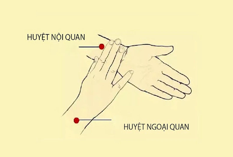Vị trí huyệt Nội Quan